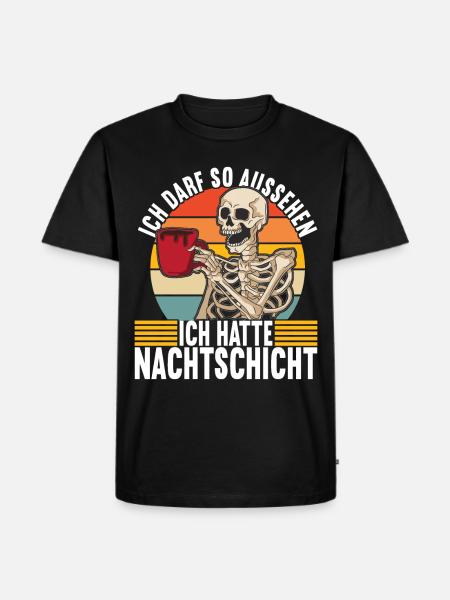 Nachtschicht Nachtdienst - Männer Premium Bio T-Shirt - Schwarz