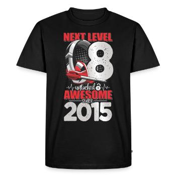 Niveau débloqué 8 ans 2015 Casque de jeu - T-shirt Premium bio Homme - noir - Devant - Nico (187cm)