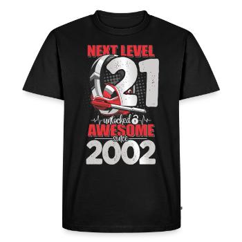 Niveau débloqué 21 ans 2002 Casque de jeu - T-shirt Premium bio Homme - noir - Devant - Nico (187cm)
