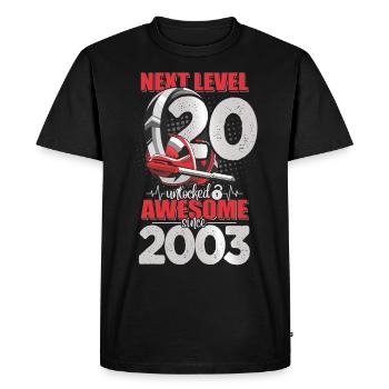 Level Unlocked 20 Years Old 2003 Headset Gaming - Men's Premium Organic T-Shirt - black - Front - Nico (187cm)