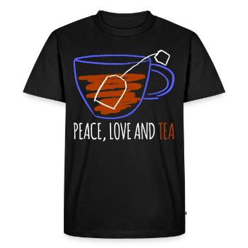 Thé Buveur de thé Sachets de thé Teacup - T-shirt Premium bio Homme - noir - Devant - Nico (187cm)