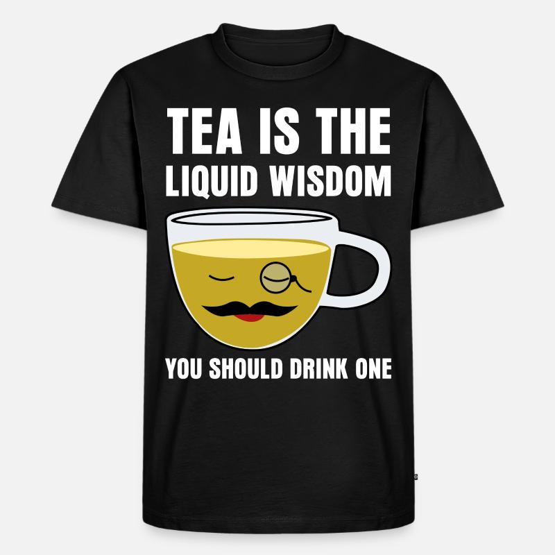 Teetrinker Teetasse lustig Teebeutel Tee - Männer Premium Bio T-Shirt - Schwarz