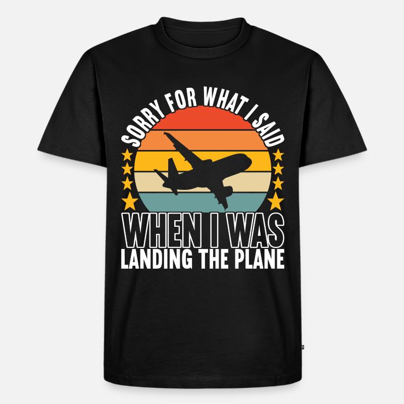 Pilot Flugzeug - Männer Premium Bio T-Shirt - Schwarz
