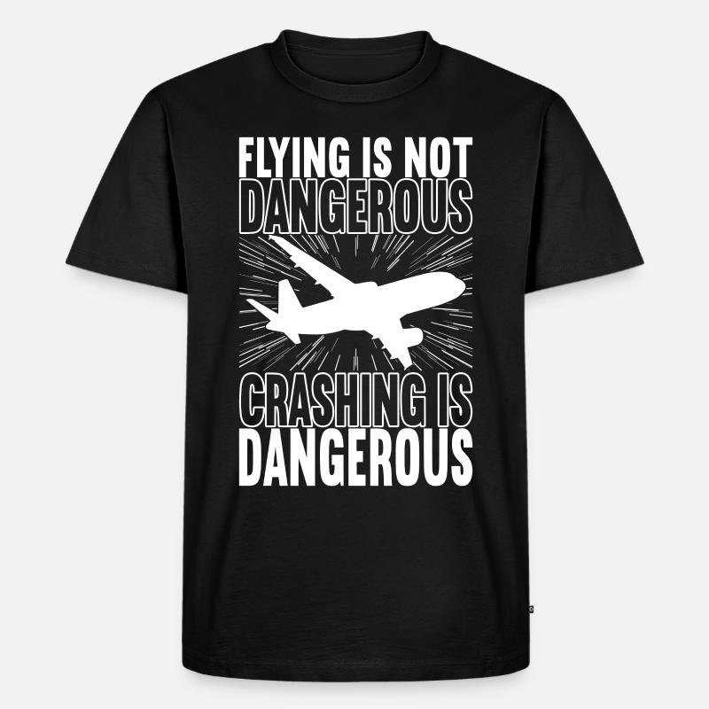 Pilot Flugzeug - Männer Premium Bio T-Shirt - Schwarz