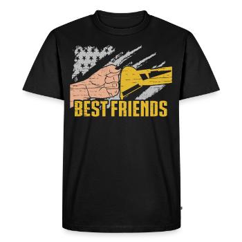 Funny construction workers & construction site excavator drivers - Men's Premium Organic T-Shirt - black - Front - Nico (187cm)
