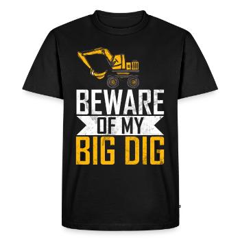 Funny construction workers & construction site excavator drivers - Men's Premium Organic T-Shirt - black - Front - Nico (187cm)