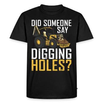 Funny construction workers & construction site excavator drivers - Men's Premium Organic T-Shirt - black - Front - Nico (187cm)