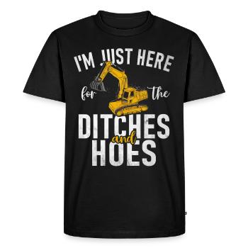 Funny construction workers & construction site excavator drivers - Men's Premium Organic T-Shirt - black - Front - Nico (187cm)