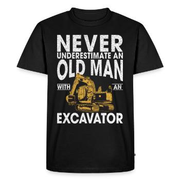 Funny construction workers & construction site excavator drivers - Men's Premium Organic T-Shirt - black - Front - Nico (187cm)