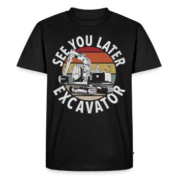 Funny construction workers & construction site excavator drivers - Men's Premium Organic T-Shirt - black - Front - Nico (187cm)