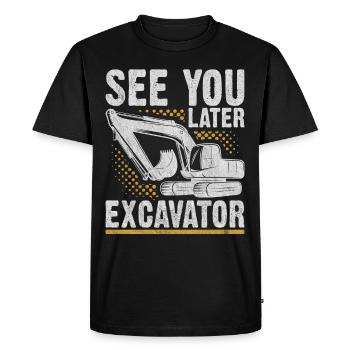 Funny construction workers & construction site excavator drivers - Men's Premium Organic T-Shirt - black - Front - Nico (187cm)