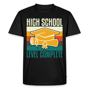 High School Level Complete Gamer - Men's Premium Organic T-Shirt - black - Front - Nico (187cm)