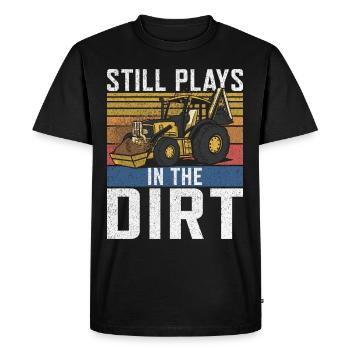Funny construction workers & construction site excavator drivers - Men's Premium Organic T-Shirt - black - Front - Nico (187cm)