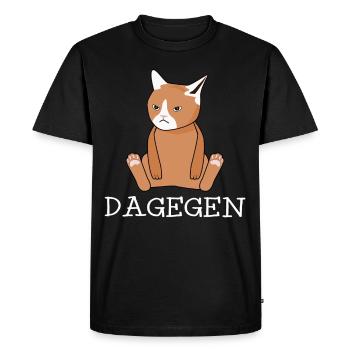 Against protest cat rejection nö - Men's Premium Organic T-Shirt - black - Front - Nico (187cm)