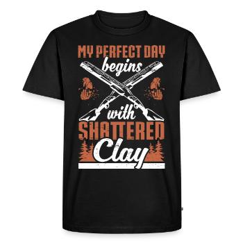 Clay Pigeon Shooting & Funny Sport Shooter Clay Pigeons - T-shirt Premium bio Homme - noir - Devant - Nico (187cm)