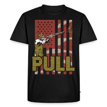 Clay Pigeon Shooting & Funny Sport Shooter Clay Pigeons - T-shirt Premium bio Homme - noir - Devant - Nico (187cm)