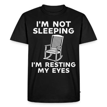 Je ne dors pas, je repose juste mes yeux drôle - T-shirt Premium bio Homme - noir - Devant - Nico (187cm)