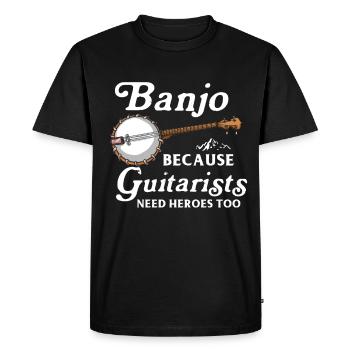 Chemises Banjo Pour Hommes Bluegrass Appalachia Folk - T-shirt Premium bio Homme - noir - Devant - Nico (187cm)