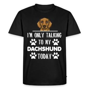 Dachshund Gift Dixie Viennese Doxie Dachshund - Men's Premium Organic T-Shirt - black - Front - Nico (187cm)