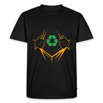 Recycling Symbol For Trash Garbage Collector Gift - Men's Premium Organic T-Shirt - black - Front - Nico (187cm)