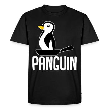 Penguin in Frying Pan Penguins - Men's Premium Organic T-Shirt - black - Front - Nico (187cm)