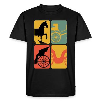 Calèche Calèche Carter Cocher - T-shirt Premium bio Homme - noir - Devant - Nico (187cm)
