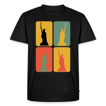Hermann Monument Teuteburg Forest - Men's Premium Organic T-Shirt - black - Front - Nico (187cm)