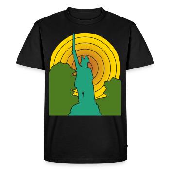 Hermannsdenkmal retro Detmold - Men's Premium Organic T-Shirt - black - Front - Nico (187cm)