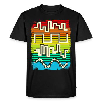 Synthétiseur Synthé Retro Wavefroms - T-shirt Premium bio Homme - noir - Devant - Nico (187cm)