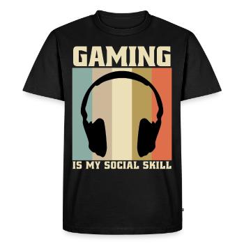 Casque de jeu Gamer Zocker - T-shirt Premium bio Homme - noir - Devant - Nico (187cm)