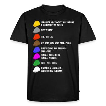 Construction worker builder construction site helmet meaning - Men's Premium Organic T-Shirt - black - Front - Nico (187cm)