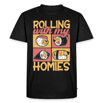 Sushi Kawaii - T-shirt Premium bio Homme - noir - Devant - Nico (187cm)