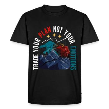 Actions Actionnaire Investisseur - T-shirt Premium bio Homme - noir - Devant - Nico (187cm)