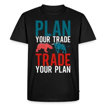 Actions Actionnaire Investisseur - T-shirt Premium bio Homme - noir - Devant - Nico (187cm)