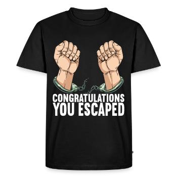 Farewell gift from colleague Jobwechsel - Men's Premium Organic T-Shirt - black - Front - Nico (187cm)