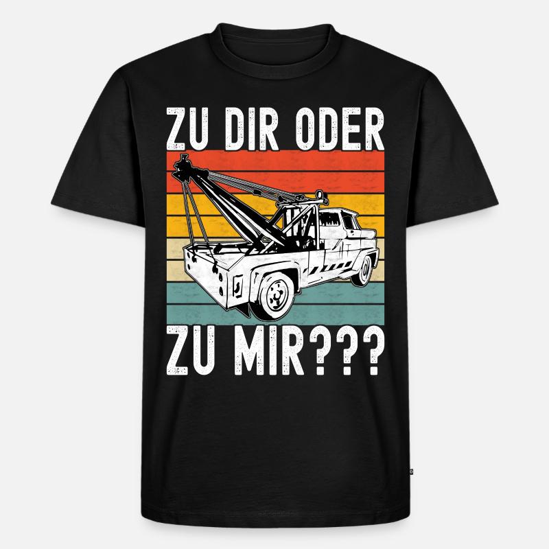 Abschleppwagen Abschleppdienst - Männer Premium Bio T-Shirt - Schwarz