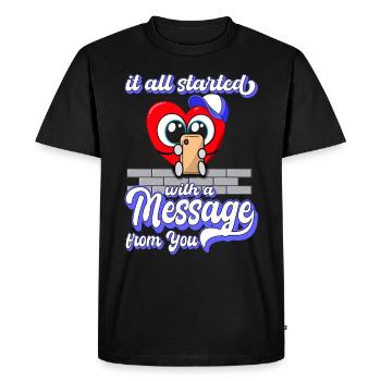 Saint-Valentin - Anniversaire - Carnaval - T-shirt Premium bio Homme - noir - Devant - Nico (187cm)