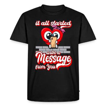 Valentine's Day - Anniversary - Carnival - Men's Premium Organic T-Shirt - black - Front - Nico (187cm)