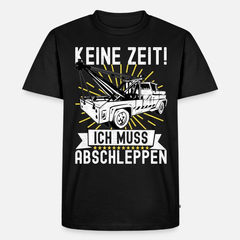 Abschleppwagen Abschleppdienst - Männer Premium Bio T-Shirt - Schwarz