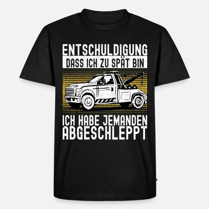 Abschleppwagen Abschleppdienst - Männer Premium Bio T-Shirt - Schwarz