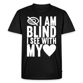 Blind visual impairment - Men's Premium Organic T-Shirt - black - Front - Nico (187cm)