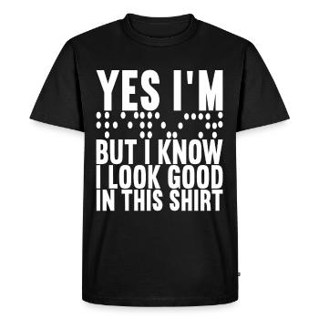 Blind visual impairment - Men's Premium Organic T-Shirt - black - Front - Nico (187cm)