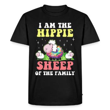 Hippie Peace Groovy Flowerpower Boho Woodstock - Men's Premium Organic T-Shirt - black - Front - Nico (187cm)