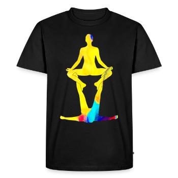 Acroyoga Acro Yoga - T-shirt Premium bio Homme - noir - Devant - Nico (187cm)
