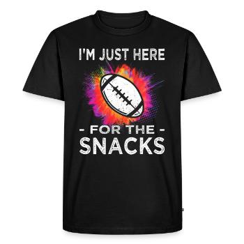 Je suis juste ici pour le football - Football américain - T-shirt Premium bio Homme - noir - Devant - Nico (187cm)