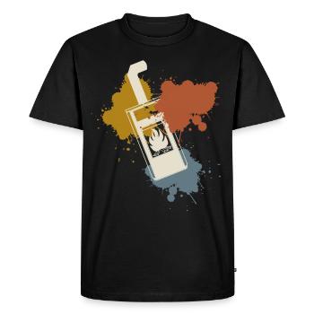 Fireplace Stove Retro Woodburning Stove - Men's Premium Organic T-Shirt - black - Front - Nico (187cm)