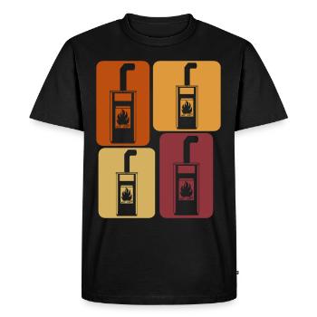 Fireplace Stove Firewood Retro Woodburning Stove - Men's Premium Organic T-Shirt - black - Front - Nico (187cm)