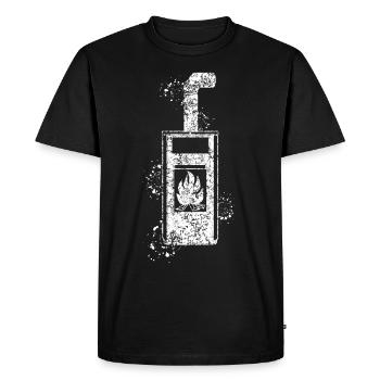 Poêle à foyer Poêle à bois Poêle à bois - T-shirt Premium bio Homme - noir - Devant - Nico (187cm)