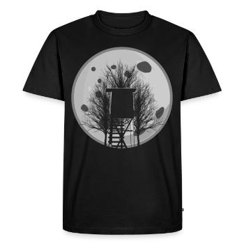 Chasseresse Chasse à la Lune Chasseur - T-shirt Premium bio Homme - noir - Devant - Nico (187cm)