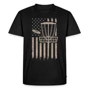 Fun Disc Golf & Ultimate Frisbee Player - Men's Premium Organic T-Shirt - black - Front - Nico (187cm)